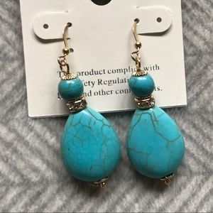 Tazza | Women’s Turquoise & Gold Earrings | NWT